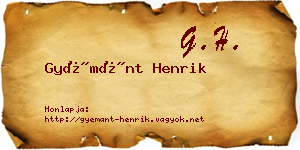 Gyémánt Henrik névjegykártya